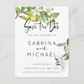 Casual Waterverf Lemon Blossom sparen de Datum Briefkaart (Voorkant)