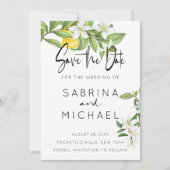 Casual Waterverf Lemon Blossom sparen de Datum Save The Date (Voorkant)