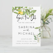 Casual Waterverf Lemon Blossom sparen de Datum Save The Date (Staand voorkant)