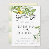 Casual Waterverf Lemon Blossom sparen de Datum Save The Date (Voorkant / Achterkant)
