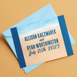 Casual Waterverf strand bruiloft Bedankkaart