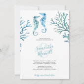 Casual Waterverf Turquoise Blue Seahorse (Voorkant)