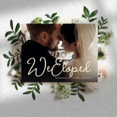 Casual We Eloped Script Photo Aankondigingskaart