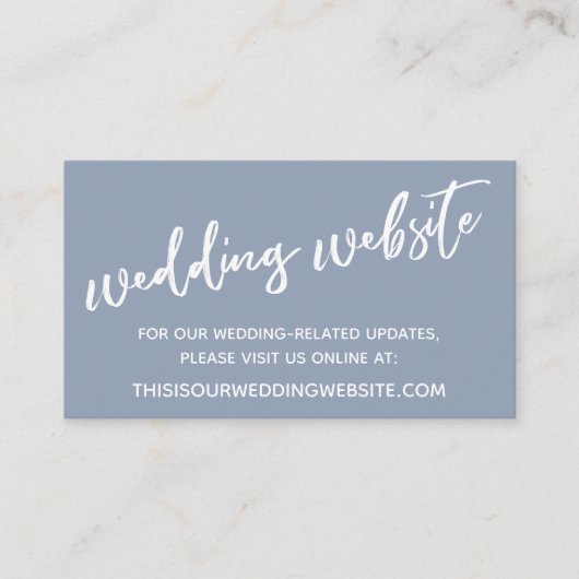 Casual website voor handschrift usty Blue Wedding Informatiekaartje (Voorkant)
