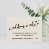 Casual website voor het handschrift Cream Wedding Informatiekaartje (Staand voorkant)
