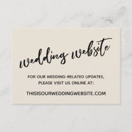 Casual website voor het handschrift Cream Wedding Informatiekaartje