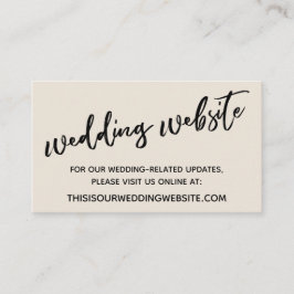 Casual website voor het handschrift Cream Wedding Informatiekaartje