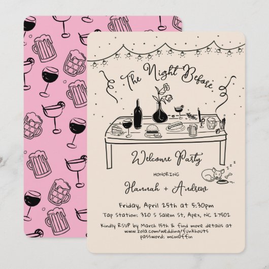 Casual welkomstavond voor pub restaurant kaart (Voorkant / Achterkant)