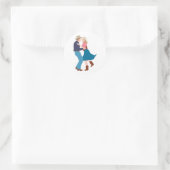 Casual Westerne huwelijksreceptie Ronde Sticker (Tas)