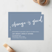 Casual wijziging is een goed nieuw adres Stustblau Notitiekaartje (Voorkant / Achterkant in situ)