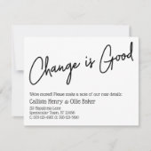 Casual wijziging is een goede nieuwe adresaankondi notitiekaartje (Voorkant)