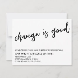 Casual wijziging is een goede nieuwe adresaankondi notitiekaartje