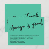 Casual wijziging is Good Biscay Green New Home Kaa Notitiekaartje (Voorkant / Achterkant)