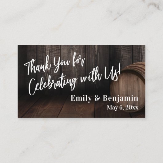 Casual Wooden Barrel Alternate Drink Ticket Informatiekaartje (Achterkant)