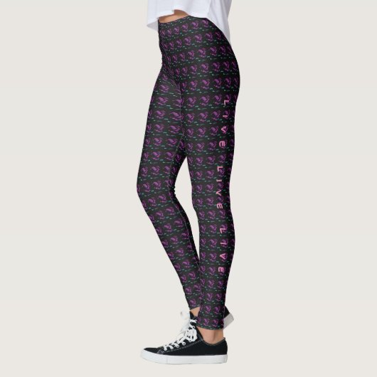 Casual Zakelijk Zwart en Paars Leggings (Links)