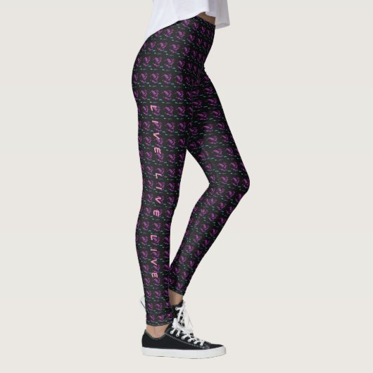 Casual Zakelijk Zwart en Paars Leggings (Rechts)