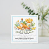Casual zeevruchten - Fish Fry & Chips Verjaardag Feestdagenkaart (Staand voorkant)