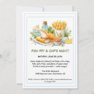 Casual zeevruchten - Fish Fry & Chips Verjaardag Kaart