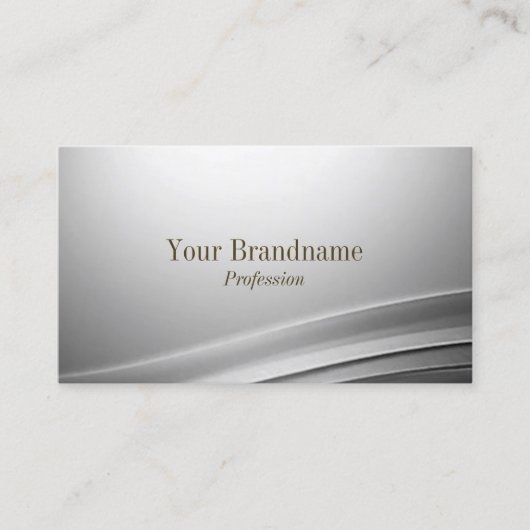 Casual zilveren gebogen decor met QR-code Modish Visitekaartje (Voorkant)