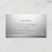 Casual zilveren gebogen decoratie Modish Visitekaartje (Achterkant)