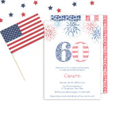 Casual Zomer Rood Wit Blauw 60ste Verjaardagsfeest Kaart