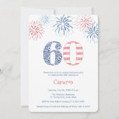 Casual Zomer Rood Wit Blauw 60ste Verjaardagsfeest Kaart (Voorkant)