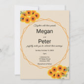 Casual zonnebloem bruiloft kaart (Voorkant)