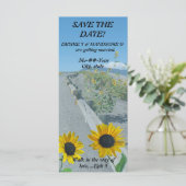 Casual zonnebloem landweg opslaan de datum notitie (Staand voorkant)