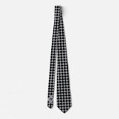 Casual zwart geruit monogram stropdas (Achterkant)