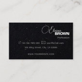 Casual Zwart Grijs Sprinkle Glitter Stippen met Lo Visitekaartje (Achterkant)