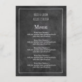 Casual zwart krijtbord bruiloft menu sjabloon (Voorkant)