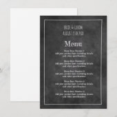 Casual zwart krijtbord bruiloft menu sjabloon (Voorkant / Achterkant)