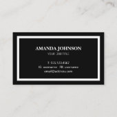 Casual Zwart & Wit Visitekaartje (Achterkant)