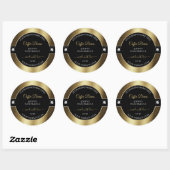 Casual zwarte koffie bruin briljanten productlabel ronde sticker (Vel)