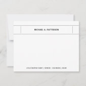 Casual zwarte, persoonlijke adresgrens notitiekaartje (Voorkant)