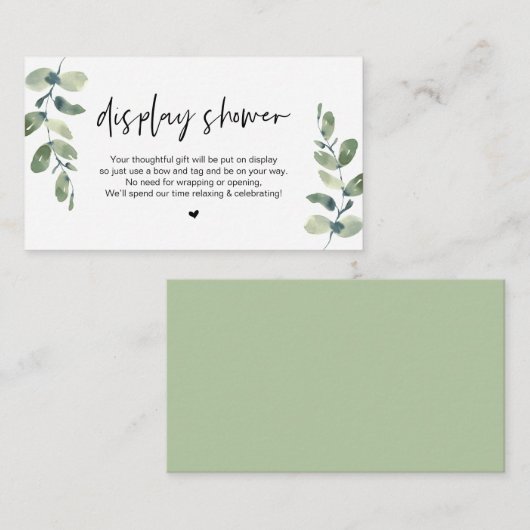 Casuale groene decoratie, displaydouche, zwart, Tr Informatiekaartje (Voorkant / Achterkant)