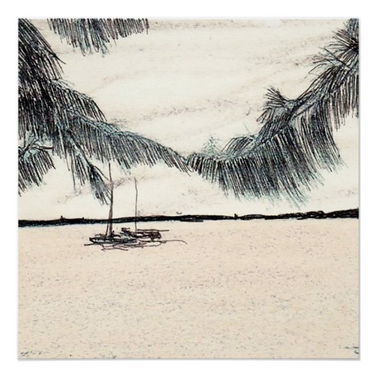 Casuarina-bomen, Long Island Bahama's Perfect Poster (Voorkant)