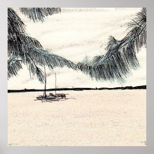 Casuarina-bomen, Long Island Bahama's Poster (Voorkant)