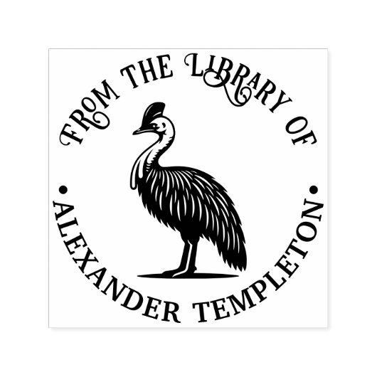 Casuarisvogel Australië Bibliotheek Boeknaam Zelfinktende Stempel (Design)
