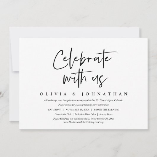 Casuela bruiloftsbruiloft feest, vier het met ons kaart (Voorkant)