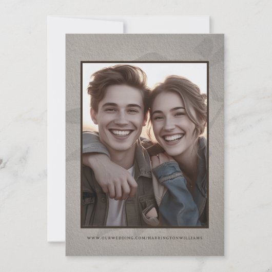 Casuela rustieke trouwfoto om datum te reserveren save the date (Voorkant)