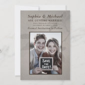 Casuela rustieke trouwfoto om datum te reserveren save the date (Achterkant)