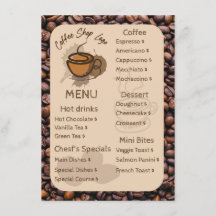 Casuële koffiebonen Voeg uw menu koffiebar toe