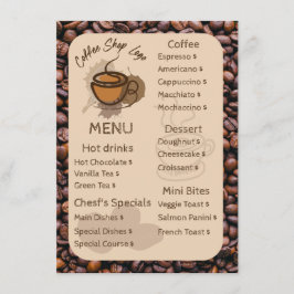 Casuële koffiebonen Voeg uw menu koffiebar toe