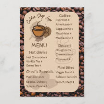 Casuële koffiebonen Voeg uw menu koffiebar toe