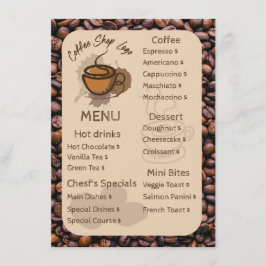 Casuële koffiebonen Voeg uw menu koffiebar toe