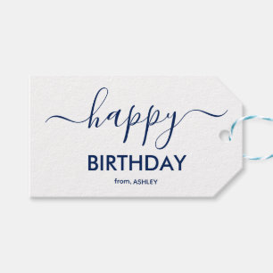 Casuell Schrift Type Happy Birthday Cadeaulabel