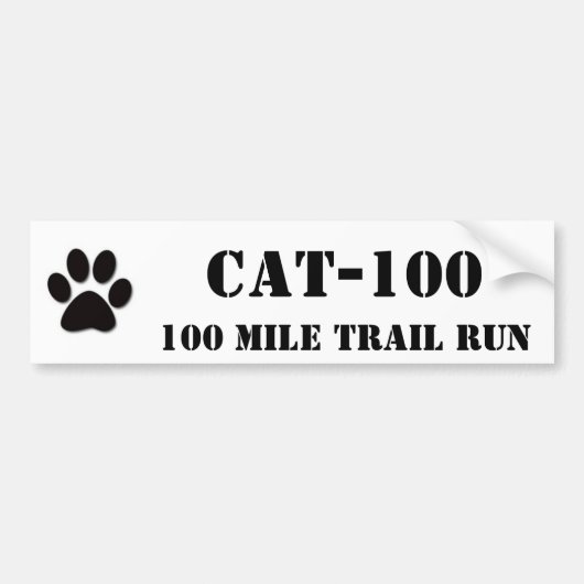 CAT-100, 100 mijl trailrun Bumpersticker (Voorkant)