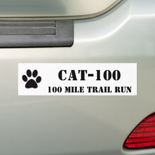 CAT-100, 100 Mile Trail Run Bumpersticker (Op auto)