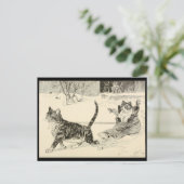  Cat 1883 Illustration, Fun Ride in a Shoe Briefkaart (Staand voorkant)